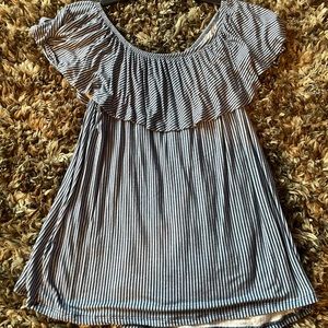 Striped off the shoulder top